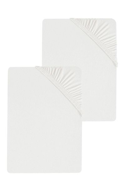 COTENCONCEPT 2 Pieces Oversized Plain Cotton Double 200 X 200 cm Elastic Combed Cotton Bed Sheet