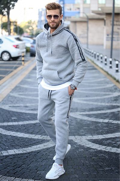 Madmext Gray Men's Tracksuit Set 5425