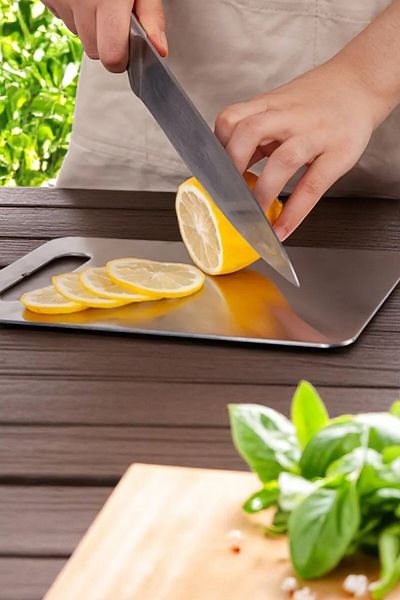 Vekorr Set of 3 Stainless Kitchen Steel Cutting Boards Durable Multi-Purpose Use
