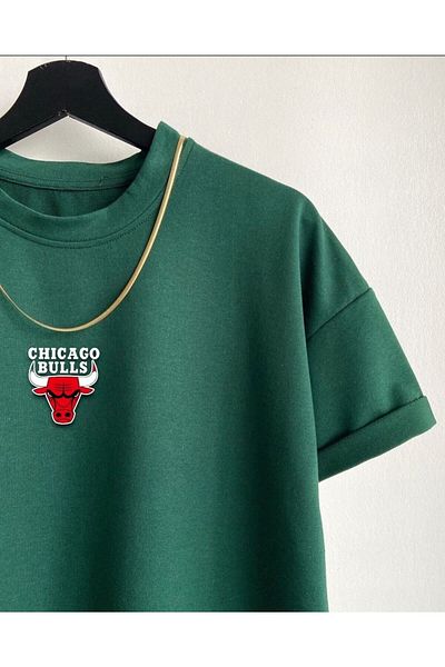 NEW TRENDY COLLECTİON Tricou cu croială relaxată cu imprimeu Bulls oversize Trend sezon nou