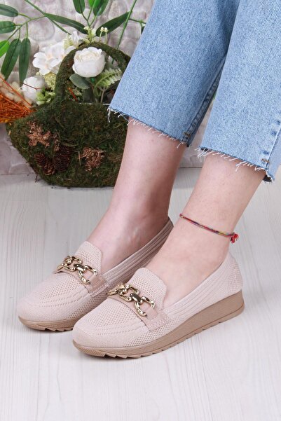 fort 7460 Трикотажні туфлі на ремінці з ланцюжком, деталізовані, елегантні, зручні, жіночі балетки