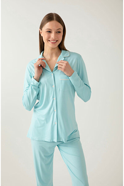 İpek Γυναικείο σετ πιτζάμες με μακρυμάνικο μπροστινό κουμπί
