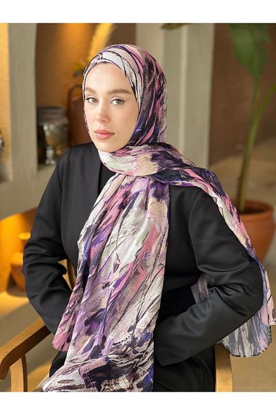 Modakaşmir Mural Pattern Bamboo Shawl
