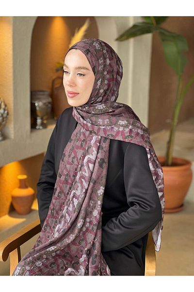 Modakaşmir Abstract Zigzag Pattern Bamboo Shawl