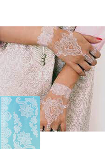 Bazaar Market Flash Tattoo - Beyaz Gelin Geçici Dövme - White Hena Tattoo - Luxury Tattoo