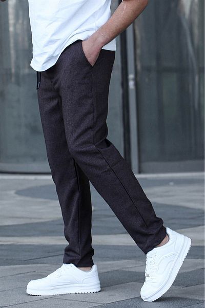 Madmext Brown Regular Fit Basic Jogger Trousers 5481