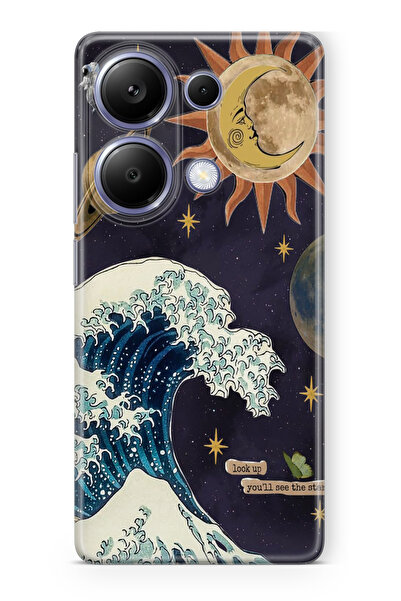 moonset Xiaomi Redmi Note 13 Pro 4G Uyumlu Dalga ve Güneş Tasarımlı Baskılı Ş...