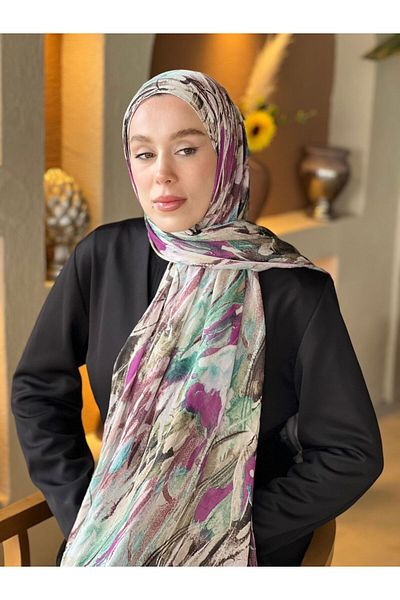 Modakaşmir Mural Pattern Bamboo Shawl