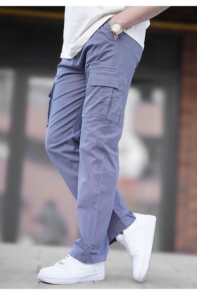 Madmext Geräucherte Baggy-Hose mit Cargotasche für Herren 6811