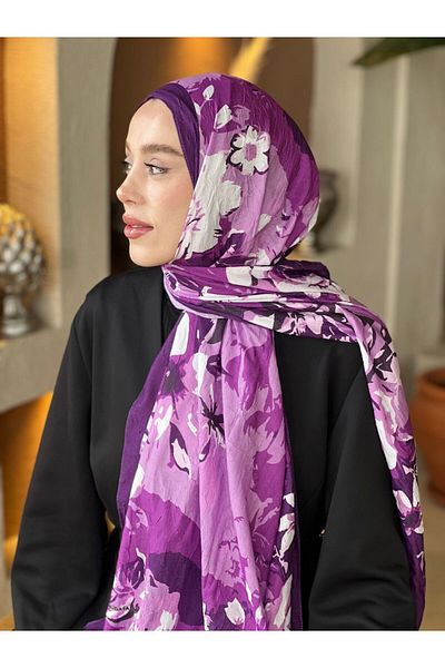 Modakaşmir شال من الخيزران بنمط مزيج الورد