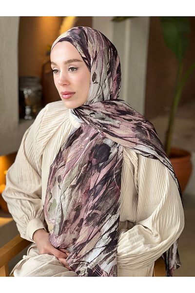 Modakaşmir Mural Pattern Bamboo Shawl