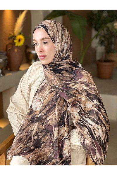 Modakaşmir Mural Pattern Bamboo Shawl