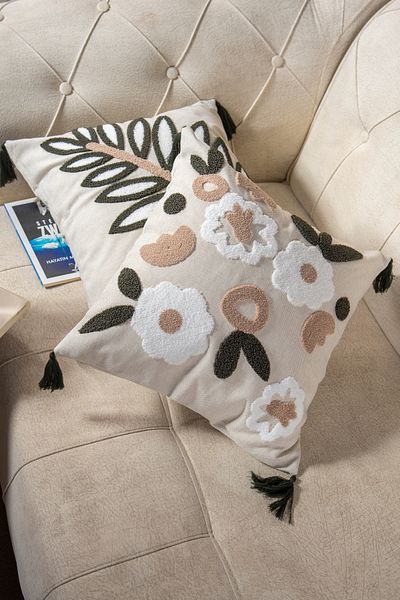 Bade Design 2-Piece Punch Embroidered Throw Pillow Cover Pillow Cover Highly Preferred