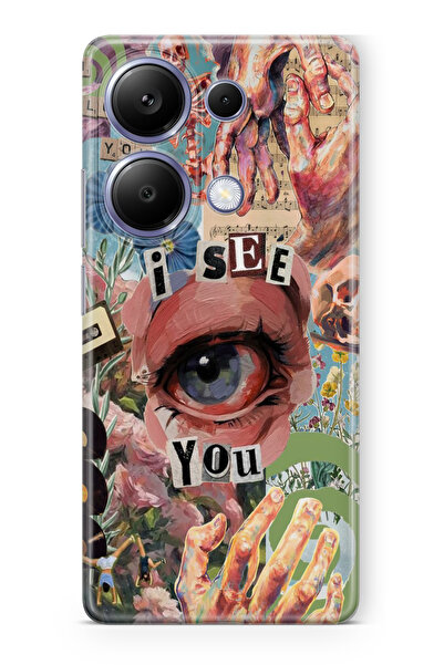 moonset Xiaomi Redmi Note 13 Pro 4G Uyumlu I See You Tasarımlı Baskılı Şeffaf...