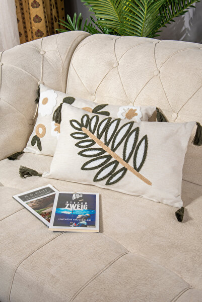 Bade Design 2li Punch Nakışlı Kırlent Kılıfı Yastık Klıfı Çok Tercih Edilen