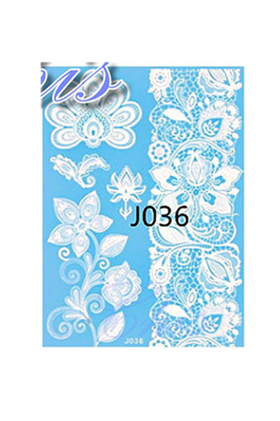 Flash Tattoo - Beyaz Etnik Motif Geçici Dövme - White Ethnic motifs Tattoo - Luxury Tattoo
