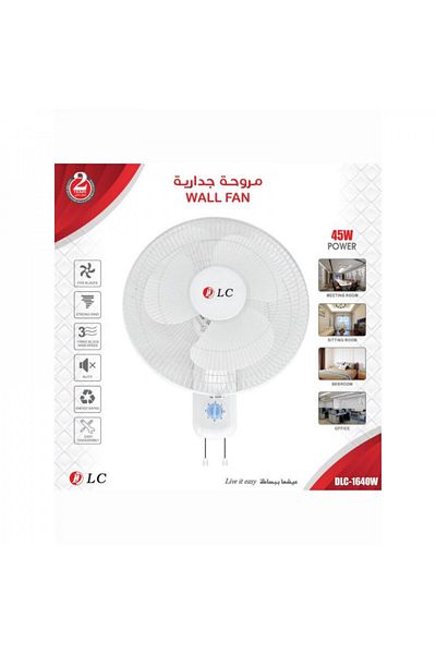 DLC DLC Wall Fan - White - DLC-1640W