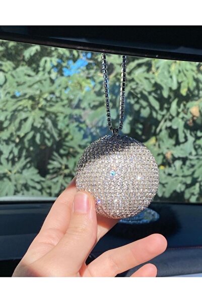 Hilal Taştan Kristal Taşlı DİSKO topu Dikiz Ayna Süsü(5 cm )