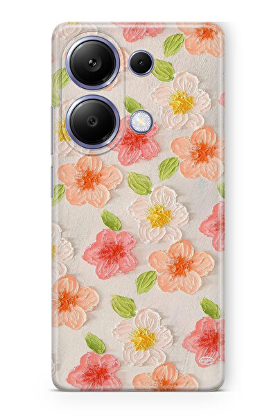 moonset Xiaomi Redmi Note 13 Pro 4G Uyumlu Çiçek Tasarımlı Baskılı Şeffaf Tel...