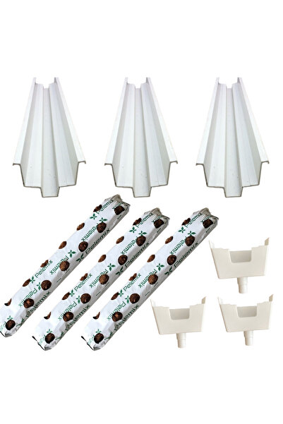 Topraksız Market ÜÇLÜ TOPRAKSIZ ÇİLEK ÜRETİM SETİ MALZEMELRİ ( Çilek Cocopeat...