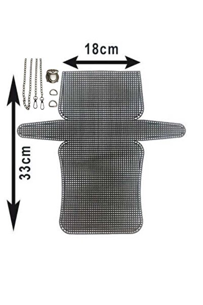 Eyfel 33x18 cm Küçük Boy Siyah Çanta Kanvası - gümüş nikel Aksesuarlı Set"