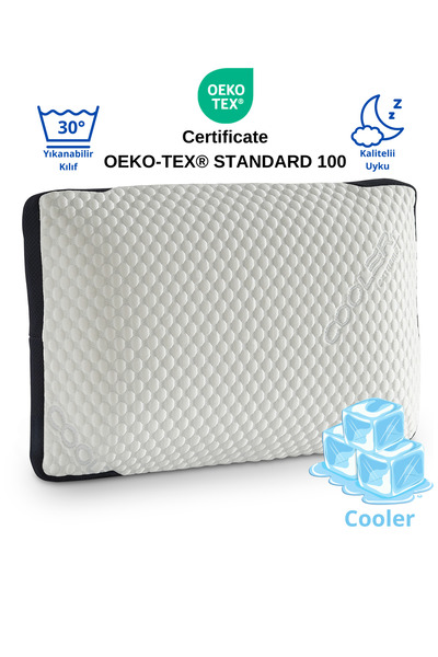 Rudu Cooler Kılıflı Visco Visko Delikli Bütün Sünger Yastık 60x40x14 cm 1250 ...
