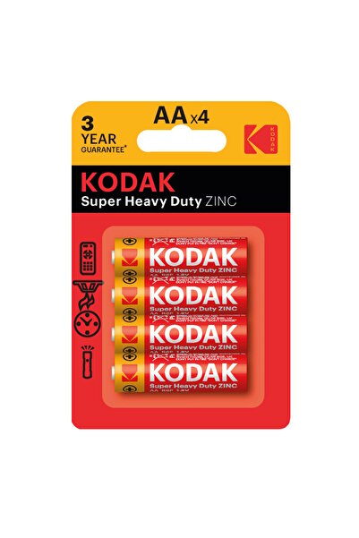 Kodak Çinko Karbon Kalem Pil Blister AA 4'lü