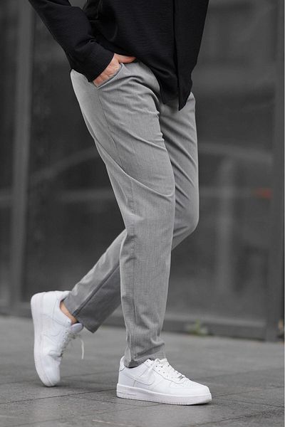 Madmext Geräucherte Herrenhose mit geradem Bein 6531
