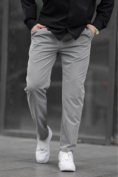 Madmext Geräucherte Herrenhose mit geradem Bein 6531