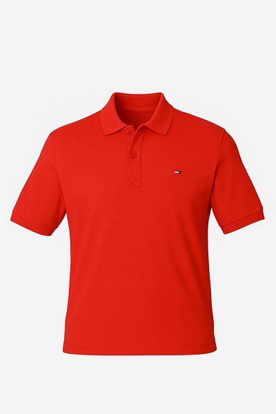 trender Polo Neck Red Men's T-Shirt 2061
