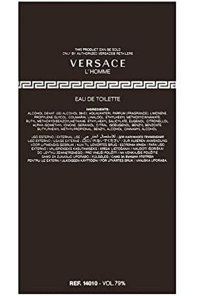 Versace L'Homme for Men, 33 Ounce Eau de Toilette Spray, 1000 ml