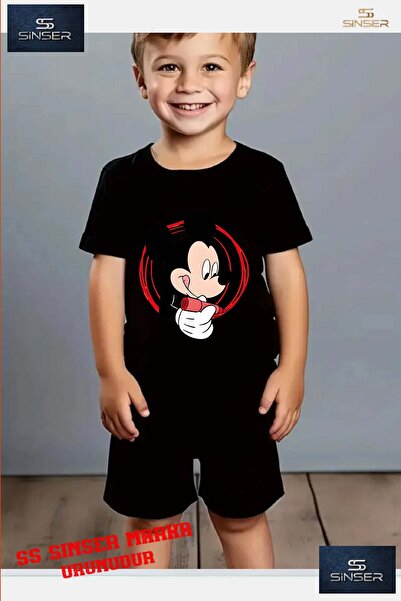 SS SİNSER Tricou cu gât rotund cu imprimeu special pentru copii „MICKEY DAIRE...