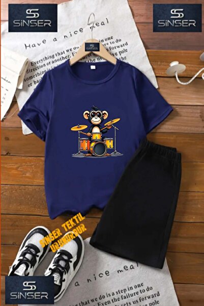 SS SİNSER Tricou cu gât rotund cu imprimeu special pentru copii „MONKEY TRUMP...