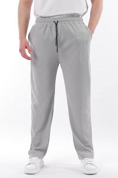 Madmext Gray Loose Trousers - Adjustable Waist and Pocket Detail 6545
