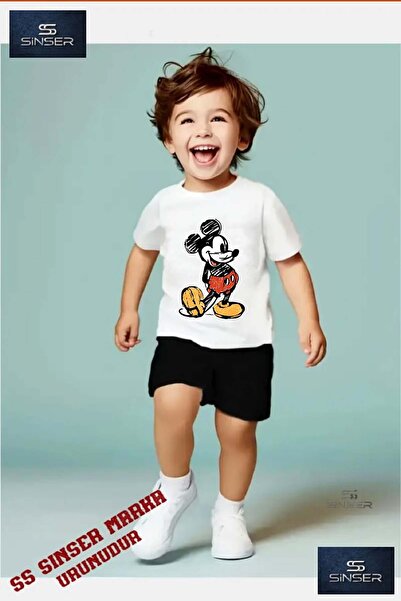 SS SİNSER Tricou cu gât rotund cu imprimeu special „MICKEY PAINTING DRAWING” ...