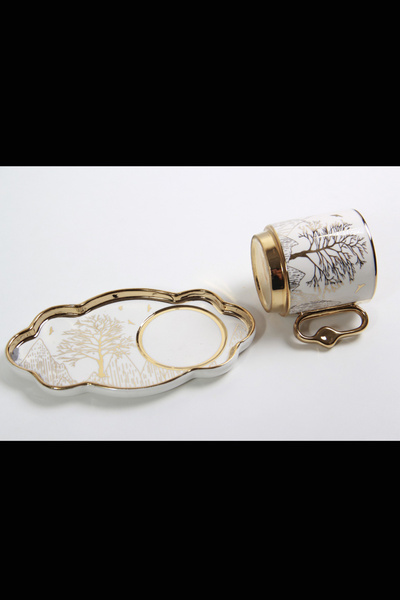 Generic Turkish coffee cup set with saucers