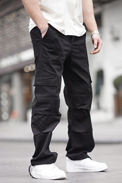 Madmext Ανδρικό παντελόνι Cargo Pocket Μαύρο 6826