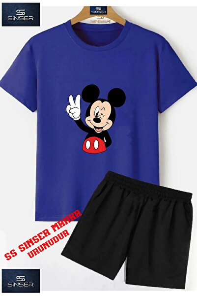 SS SİNSER تي شيرت برقبة دائرية مطبوع حسب الطلب للأطفال "MICKEY VICTORY SIGN" ...