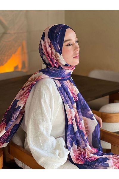 Modakaşmir Hydrangea Pattern Lina Shawl