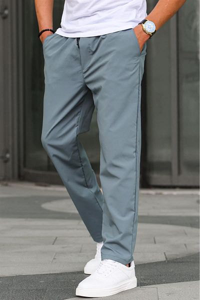 Madmext Stoff Fallschirm Mintgrün Basic Herrenhose 6513