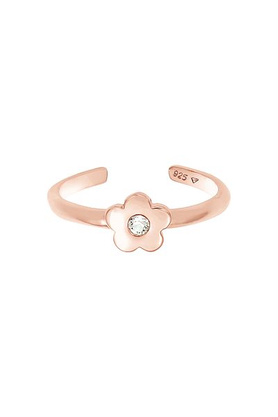 ELLI Inel Fete Motiv Floral Jucăuș cu Cristale din Argint Sterling 925