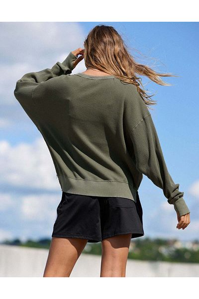 AMERICAN EAGLE OFFLINE By Aerie Oversized Wow! Waffle T-Shirt