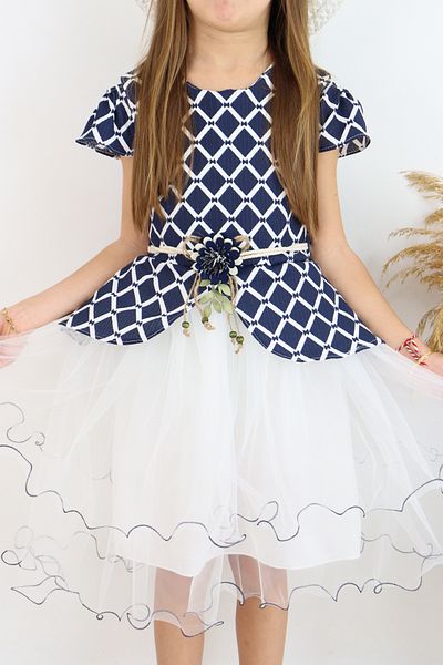 FESSHERA 🎀   Girl's Special Day Combination - 3-Piece Combination Dress, Hat and Belt Set 🎀