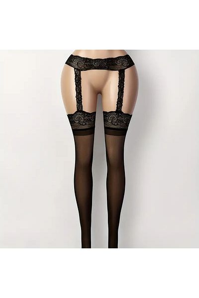 NiLi Top Part Lace Detail Women's Garter Socks