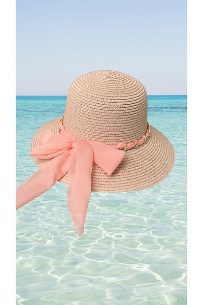 BY SCK Women's Straw Hat Summer Beach Hat Premium Quality - Foldable - Adjustable to Head