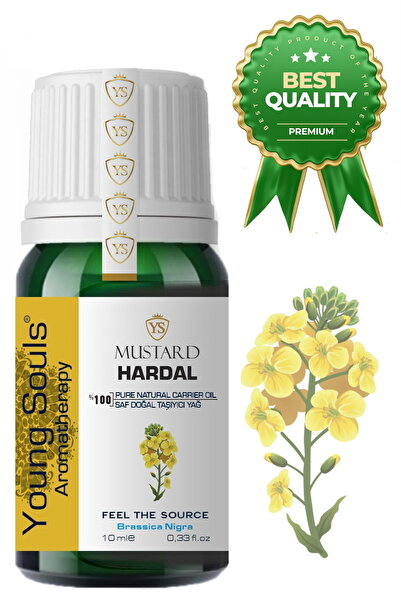 YOUNG SOULS Aromatherapy Mustard Carrier Oil ( Cold Pressed ) Hardal Bitkisel Taşıyıcı Yağ ( Soğuk Sıkım ) 10 ml