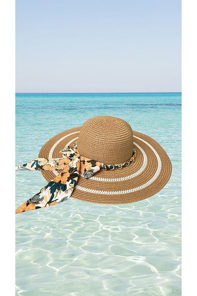 BY SCK Women's Straw Hat Summer Beach Hat Premium Quality - Foldable - Adjustable to Head