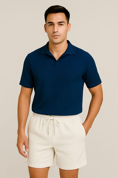 DWN WEAR Ottoman Lyc Fabric Summer Lycra Men's T-Shirt Shorts Set