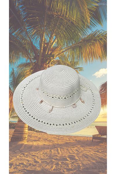 BY SCK Women's Straw Hat Summer Beach Hat Premium Quality - Foldable - Adjustable to Head
