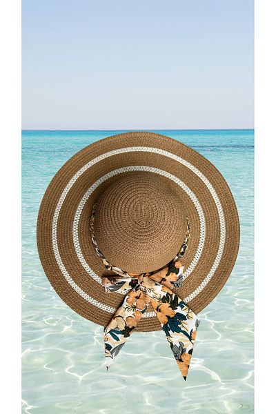 BY SCK Women's Straw Hat Summer Beach Hat Premium Quality - Foldable - Adjustable to Head